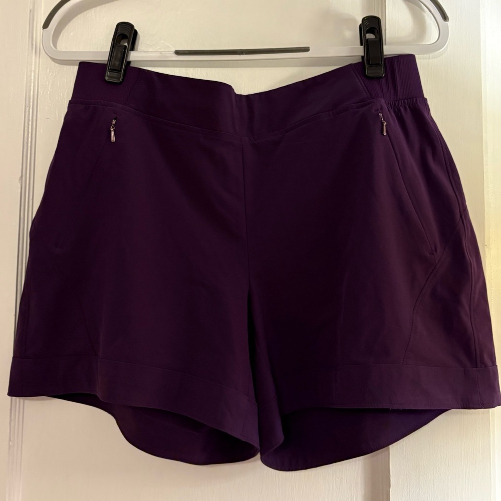 CALIA by Carrie Underwood Purple Athletic Shorts Lightweight Flared Design